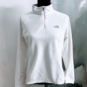 The North Face Polar Tec 1/4 Zip Light Weight White Fleece Pullover Women Small